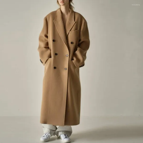 Женские тренчи Нишевый дизайн Темпераментное кашемировое пальто