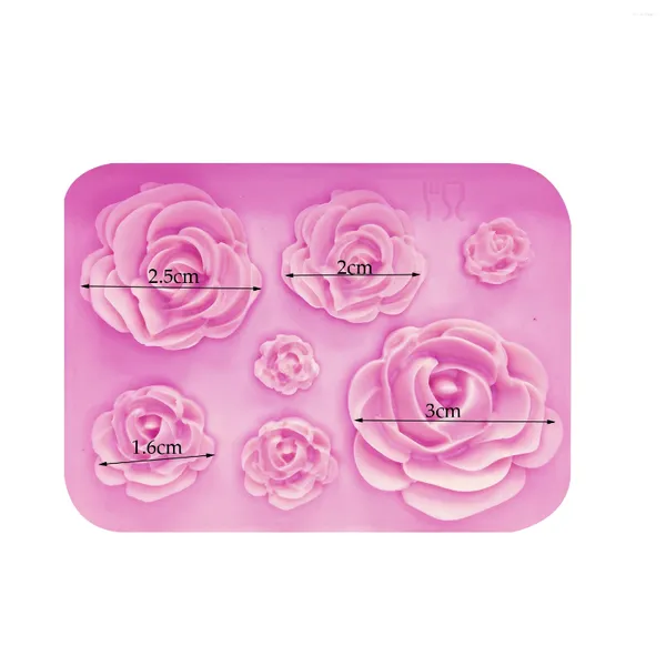 Moldes de cozimento portátil cozinha rosa flores molde silicone bolo chocolate casamento ferramentas de decoração fondant sugarcraft