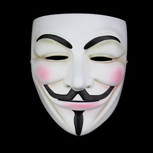 Alta qualità V per Vendetta Mask Resina Raccogliere Home Decor Party Lenti Cosplay Maschera anonima Guy Fawkes T200116247B