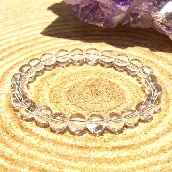 MG1583 Strand 8 MM RARE Satyaloka Clear Azeztulite Bracciale Donna Uomo Pura Luce Bianca Pietra Sacra Bracciale Flusso di Energia Gioielli214k