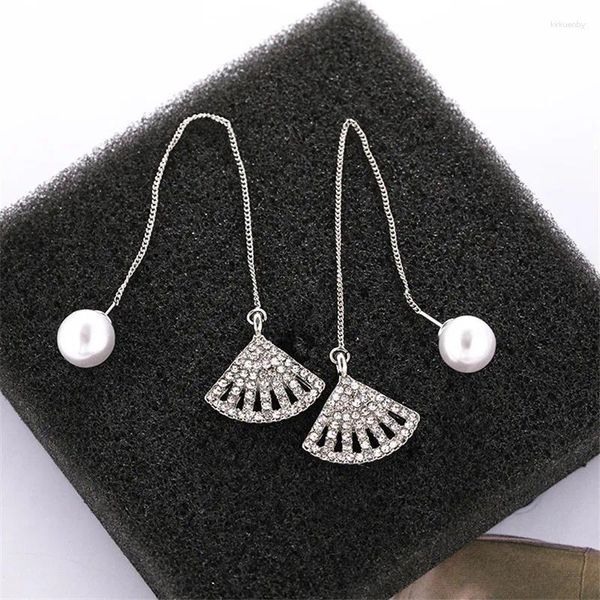 Ohrstecker Temperament Lange Quaste Trendy Simulierte Perle Sektor Für Frauen Modeschmuck Bijoux Großhandel