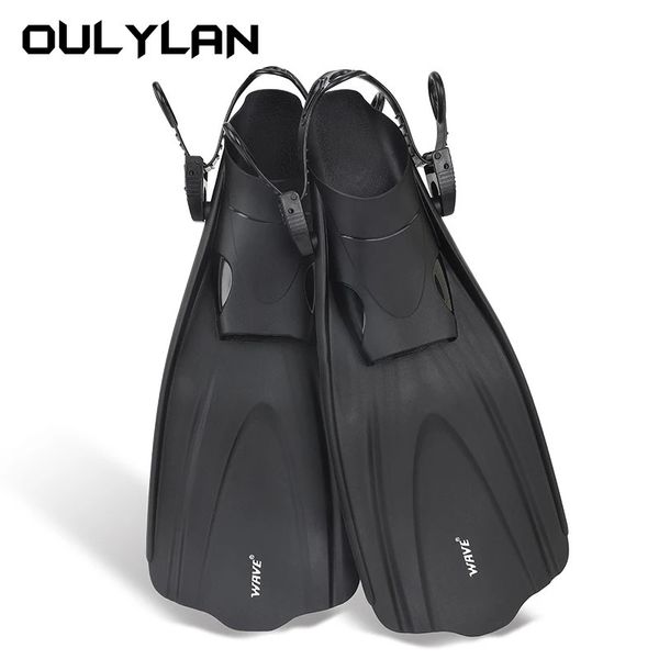 Oulylan regolabile corto boccaglio per adulti piede pinne per nuoto pinne per principianti attrezzatura per sport acquatici immersione portatile da uomo 240123