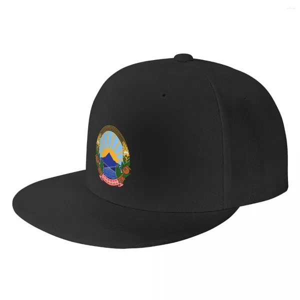 Ballkappen, klassische Unisex-Baseballkappe mit Nationalemblem Nordmazedoniens, für Erwachsene, verstellbar, Hip-Hop-Hut, Herren und Damen, Sonnenschutz