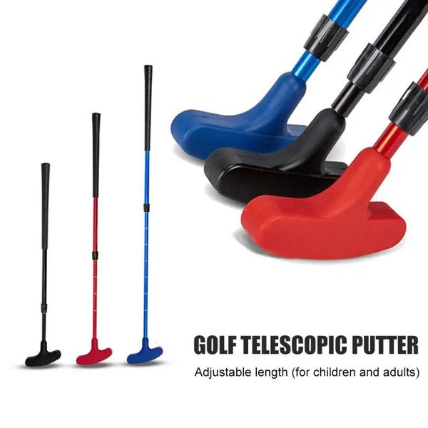 1pc crianças adultos taco de golfe clube crianças dupla face mini cabeça de borracha putter equipamentos fitness brinquedos de golfe para jogos de golfe 240129