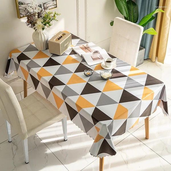 Toalha de mesa nórdica em pvc, à prova d'água, à prova de óleo e lavagem, tenda decorativa, homestay, el, restaurante m6r3879