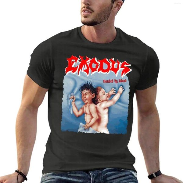 Herren T-Shirts Exodus Bonded By Blood Schwarz Lustiges Übergroßes Hemd Mode Männer Kleidung Kurzarm Streetwear Große Größe Tops T-Shirt