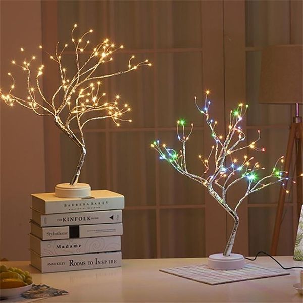 Ağaç şeklindeki LED lamba bonsai stili 108 LED bakır teli DIY USB Gece Işık Dokunmatik Anahtarı Kontrolü Noel Dekoratif Işık Hediyeleri 20304D