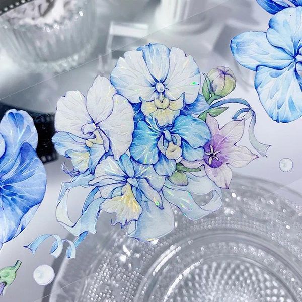 Carta da regalo Lovesick Viola Blu Morning Glory Conchiglia lucida Nastri in PET Forniture artigianali Fai da te Scrapbooking Creazione di carte Adesivo decorativo