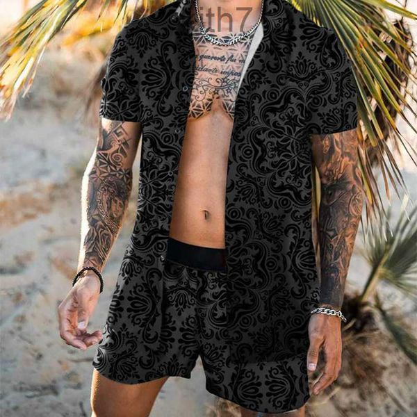 Kısa Kollu Baskı Trailtsuits Hızlı kuruyan gömlek takım elbise erkek plaj kıyafeti basılı eşleşen mayolar adam için yaz mayoları
