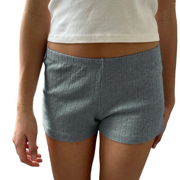 Mulheres sleepwear mulheres slim fit pijama shorts verão lounge elástico cintura sólida y2k estética sono bottoms