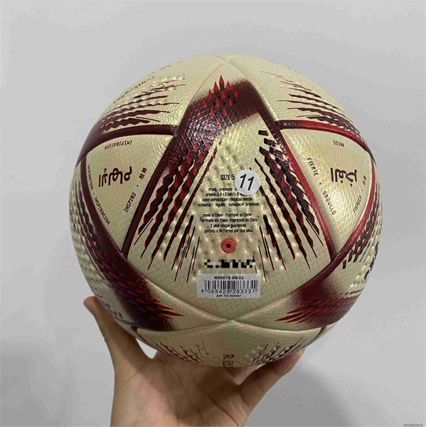 Palloni 2022 Anni Pallone da calcio finale della Coppa del Mondo Al Hilm Champagne Gold Vendita diretta in fabbrica Supporto Personalizzazione X1QP