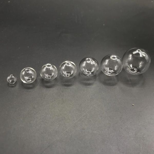 Garrafas 100 peças 16mm bola de vidro de um buraco globo contas orb frasco oco frascos amuletos pingentes de joias acessórios descobertas