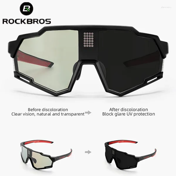 Outdoor-Brillen ROCKBROS Fahrradbrille Pochromic Polarisierter UV400-Schutz Intelligenter elektronischer Chip Schneller Farbwechsel Sportfahrrad