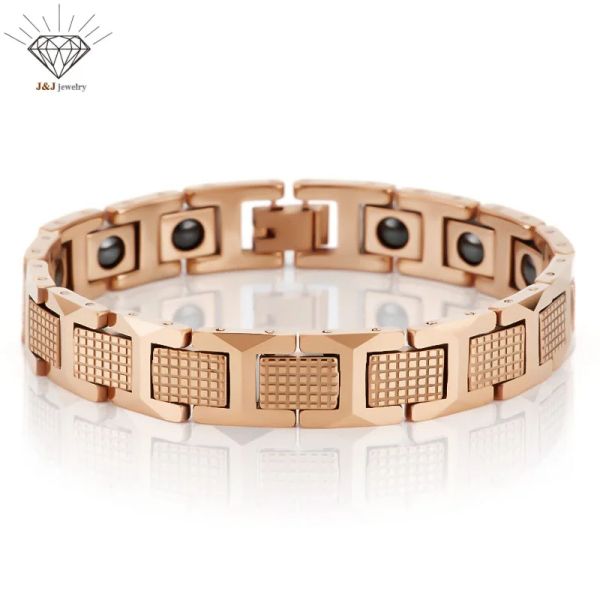 Pulseiras nunca desaparecem sem riscos masculino magnético carboneto de tungstênio pulseiras magnéticas pulseira de tungstênio energe pulseira hip hop jóias