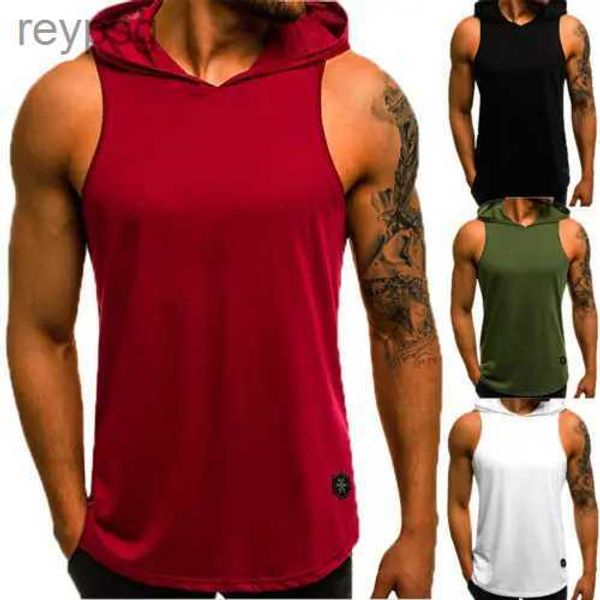 Regatas masculinas Nova Moda Moto Biker Com Capuz Mens Regatas Corredores Verão Camiseta Homens Sem Mangas Top Fly Cool Street Top Roupas Masculinas M-3XL YQ240131