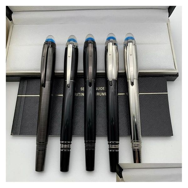 Canetas esferográficas atacado luxo presente caneta de alta qualidade azul cristal top rollerball escritório material escolar escrita suave fonte wit dhgix