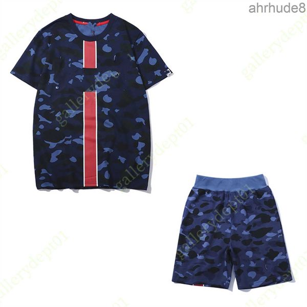 Herren-Sets, Designer-Trainingsanzug, Trainingsanzüge, Trainingsanzüge, Herrenanzug, übergroße Passform, Muster, Hai-T-Shirt mit durchgehendem Reißverschluss, große Tasche, lose Camo-Wide-Hemden, 3XL C1 78QW