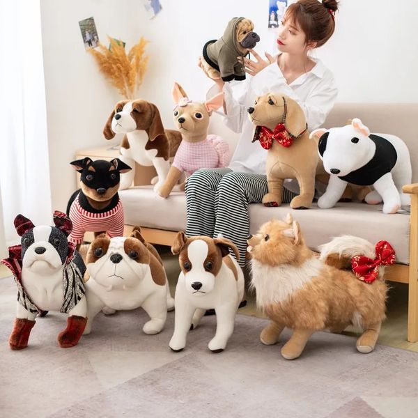 10 Stili Simulazione Simpatici giocattoli per cani di peluche Peluche ripiene Jiahuahu Bulldog Hiromi Shar Pei Animali Bambole per bambini Regali per bambini 240118