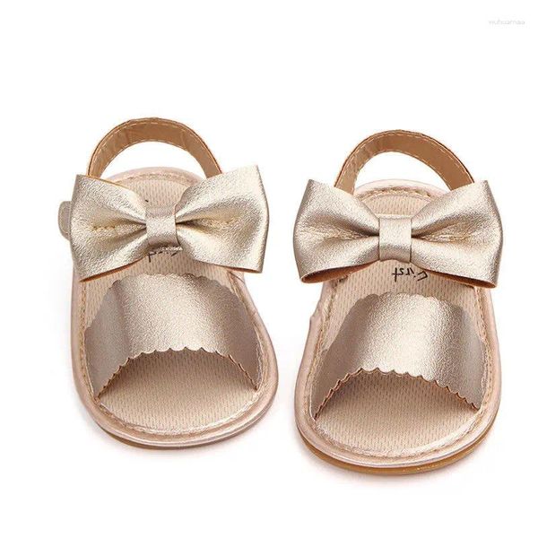 Sandalet prenses doğumlu kız kızlar yaz sevimli bowknot pu toddler çocuk ayakkabı yumuşak taban küçük küçük