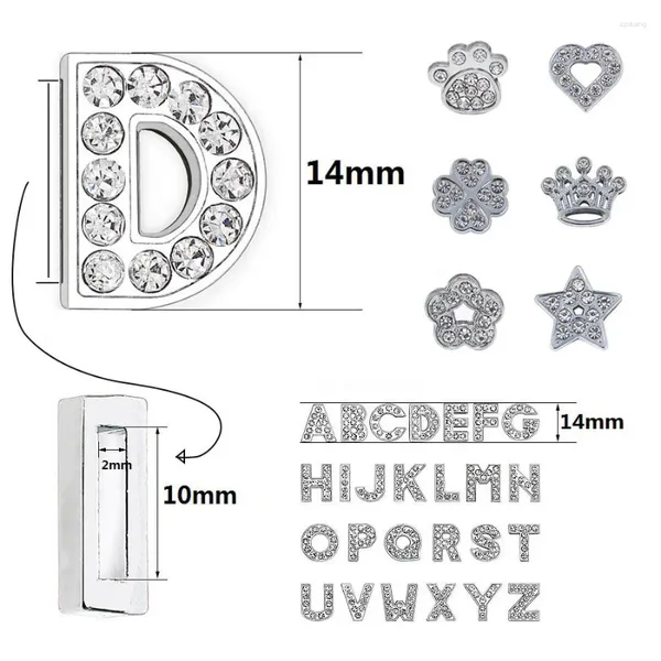 Hundebekleidung Großhandel 10 mm Strass-Dia-Buchstaben-Charms für Schmuckherstellung, Damen-Armband, Alphabet A-Z, Haustier-Halsband, Halskette, DIY-Zubehör