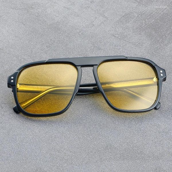 Occhiali da sole 2024 stile coreano polarizzato da donna elegante quadrato pilota occhiali per la visione notturna da uomo occhiali da vista firmati UV400 all'aperto