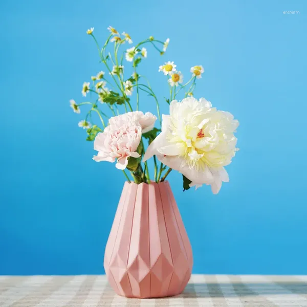 Vazolar ins rüzgar vazo kurutulmuş çiçekler basit çiçek aranjmanı oturma odası ev dalga potu dekorasyon parçaları