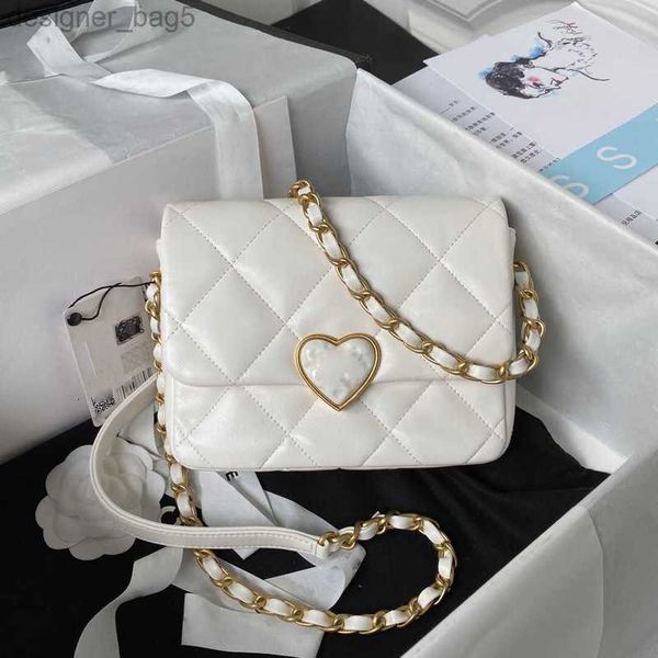 10A Bolsa de designer de alta qualidade Bolsa de ombro feminina de couro original de pele de carneiro Mini Love Lock Buckle Square Fat Boy Bolsa de corrente Bolsa de couro genuíno