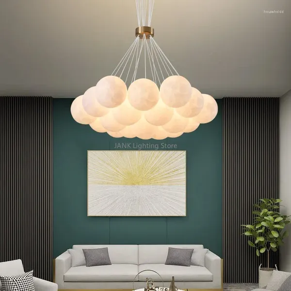 Pendant Lamps Design 3D Printed Acrylic Bubble Ball Chandelier For Children'S Room Dining Island Colored Planet LED Factory Outlet