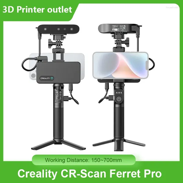 Impressoras Creality CR-Scan Ferret Pro 3D Scanner Portátil Anti-shake Tracking WiFi6 24-bit Full-Color Wireless Scanning 0.1mm Precisão