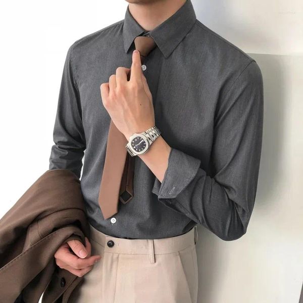 Camicie casual da uomo 2024 Primavera Autunno Camicia a maniche lunghe Abbigliamento uomo Moda Business Abbigliamento formale Chemise Homme Slim Fit Camisa Masculina