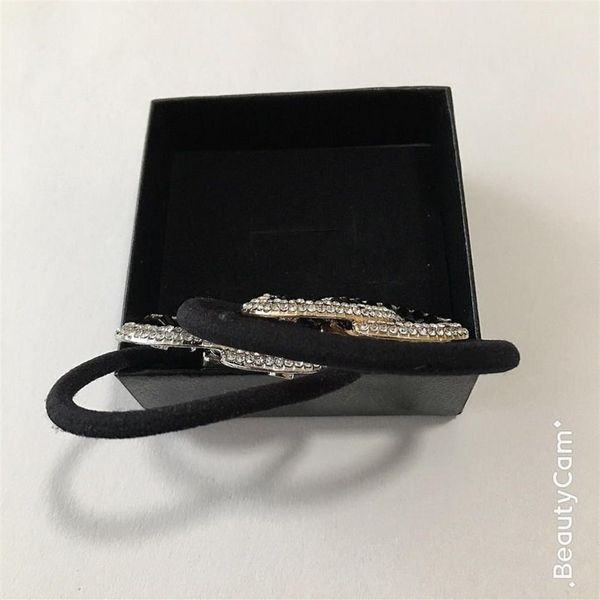 Presentes de festa moda cristal preto diamante liga borracha banda c cabeça corda anel de cabelo para senhoras itens delicados favoritos cocar acc217j