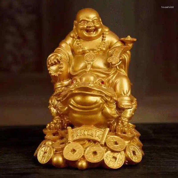 Figurine decorative Ridere Cinese Feng Shui Buddha Ricchezza Rospo Jin Chan Chu Soldi Fortuna Prosperità 4.5x7.2 cm QDD9782