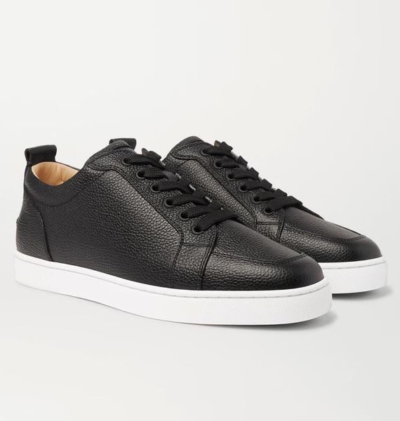 Top Luxo Mulheres Homens Rantulow Sapatilhas Sapatos Baixo Top Full-Grain Couro Azul Branco Preto Nu Casal Excelente Skate Conforto Casual Andando EU35-47