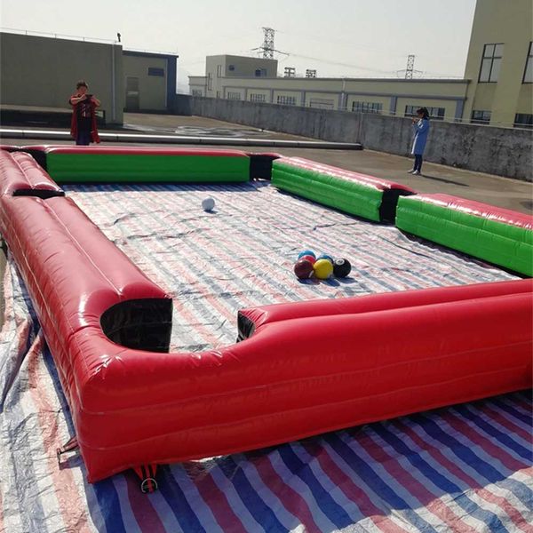 Großhandel Attraktive aufblasbare Snooker-Ballspiel-Spielplatz-Fußball-Billardtisch-Schlauchboote Billardkugel-Blow-up-Snooker-Fußballfeld 001