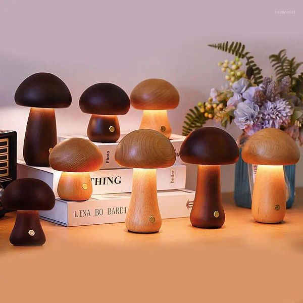 Luzes da noite cogumelo led pequena luz ins presente criativo atmosfera decoração quarto mesa de cabeceira sono toque lâmpada