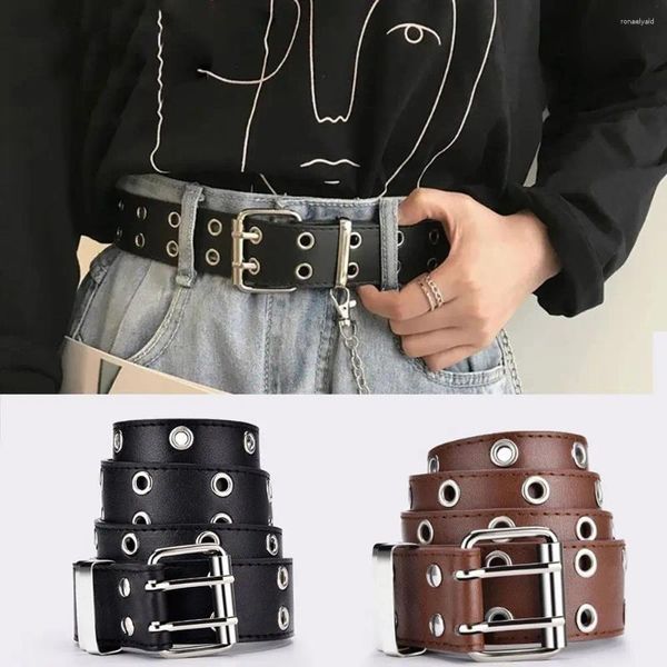 Cinture Soprabito Accessori di abbigliamento in pelle PU per donna Cintura gotica Jeans Cinture Cintura punk regolabile
