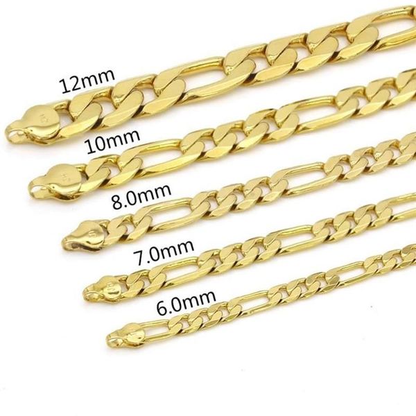Ketten Figarokette Halskette für Damen Herren Kragen Schlüsselbein Gelbgold gefüllt klassische Modeaccessoires313h