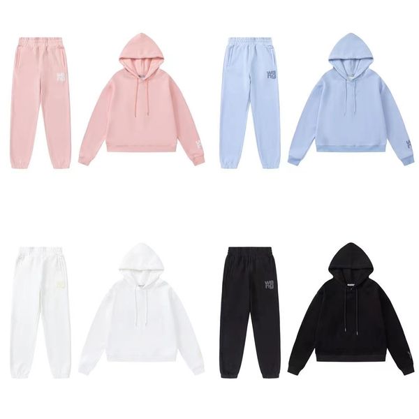 Tracksuits femininos quentes homens tracksuit v roupas de moda 2023s veludo costura terno pista hoodies e calças conjuntos