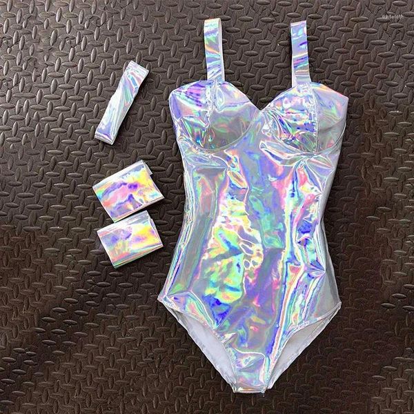 Stage Wear Nightclub Jazz Dança Roupas Laser Bodysuit Adulto Mulheres Pole Dance Performance Traje Gogo Dancer Outfits Dancewear VDB4739