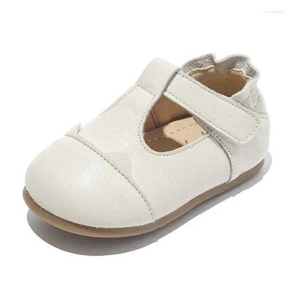 Scarpe basse per bambini di marca First Walkers per ragazza Enfant Cinturino in albicocca beige solido 0-3 anni Abito per bambini da principessa