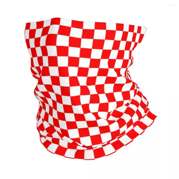 Шарфы красный и белый Шахматный бордовый бандана на шею с принтом плед Балаклавы шарф для лица головные уборы для бега для мужчин женщин взрослых зима