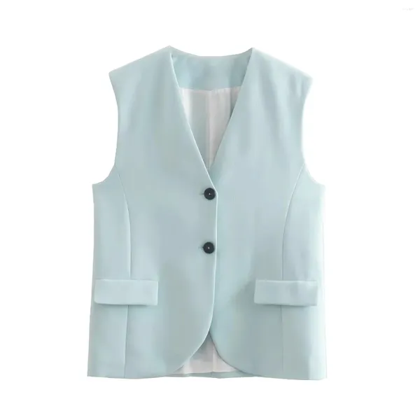 Giubbotti da donna giubbotto di moda primaverile autunno ch chic v collo singolo cesto donna donna gilet 2024 estate colete femminino