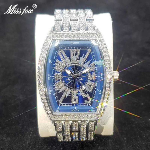 Outros relógios Top Marca de Luxo Homem Relógio Personalizado Bling Diamond Quartz Timepiece Moda Hip Hop Ice Out Masculino Relógio de Pulso Melhor Produto de Venda J240131