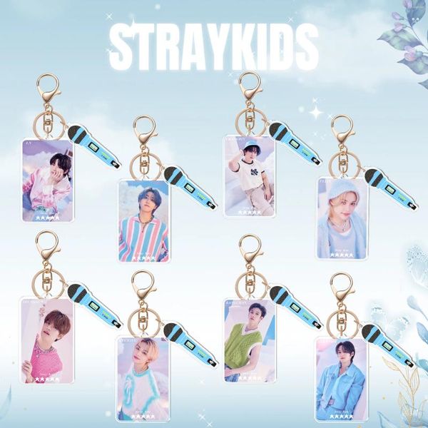 Chaveiros KPOP Stray Kids 5-estrelas 2 peças Set Merch Chaveiro para Mulheres Homens Moda Acrílico Chaveiro Titular Presentes Saco de Carro Charme Acessórios