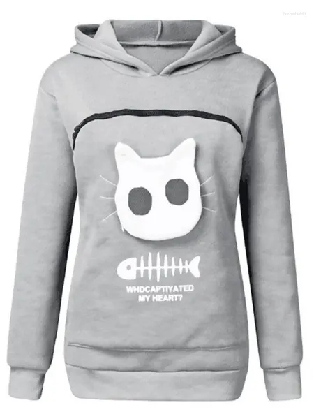 Kadın Hoodies Kış Sweatshirt Pet Taşıyıcı Giriş Gömlekleri Hayvan Kılıf Sevenler Hoody Cat Krop Nefes Alabilir Sweatshirts Plus Boyut 3XL