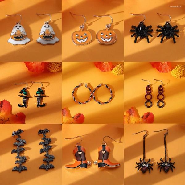 Ohrstecker Kuss Schmuck Halloween Lustiger Dämon Fledermaus Spinne Kürbis Schuhe Tropfen Für Frauen Kinder Niedlich Teufel Party Ohrring Geschenk