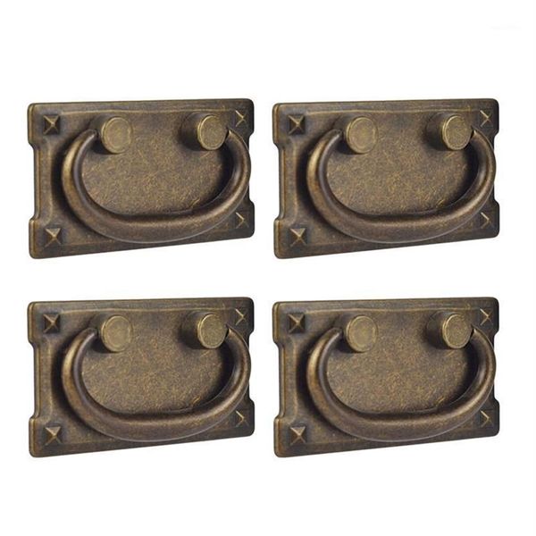 Decoração de festa 4 pcs vintage antigo bronze gaveta anel puxar alças armário porta móveis handle255a