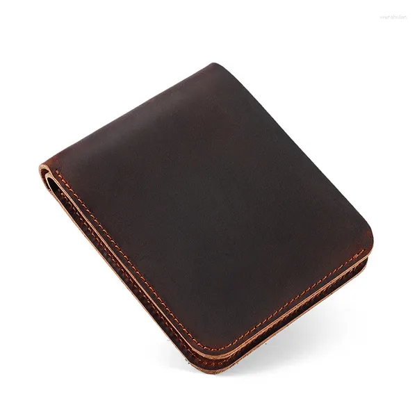 Brieftaschen Echtes Leder Brieftasche Für Männer Große Kapazität Praktische Bankkartenhalter Tägliche Reise Kleine Geldbörse Drop Großhandel