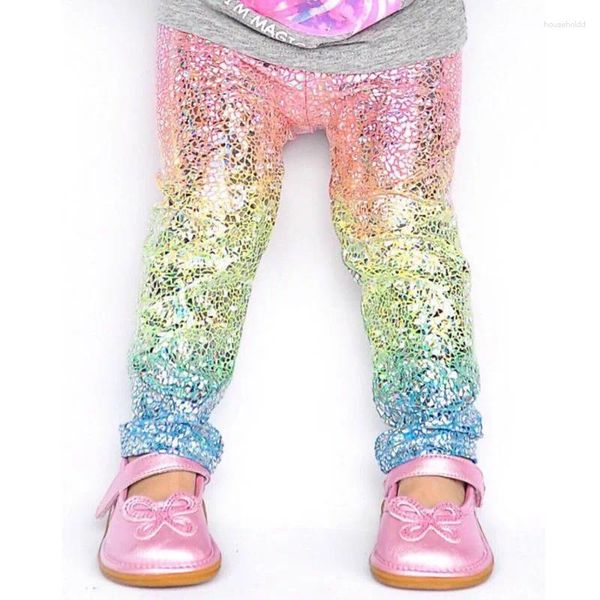 Calças para meninas chegam com glitter meninas leggings criança 1-6 anos bebê crianças