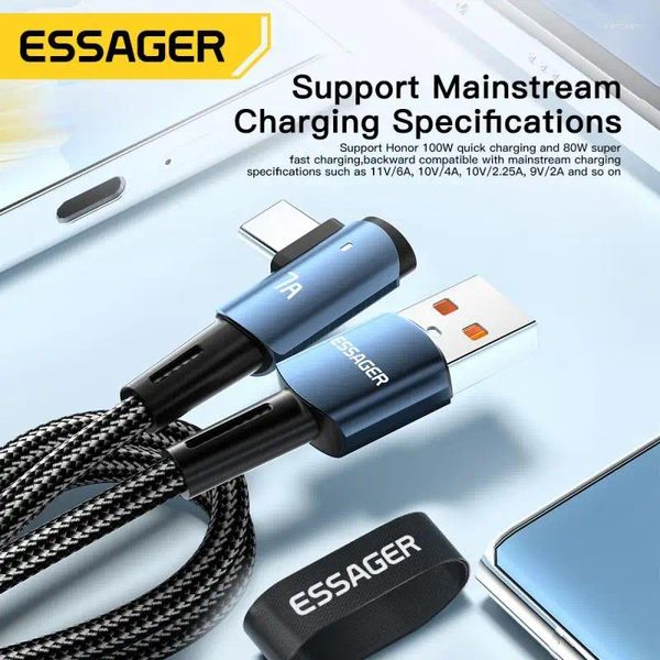 Schnellladekabel 90 Grad Ellenbogen USB Typ C 480Mbps Datenkabel 1/2/3m Kabel für Xiaomi Huawei Samsung